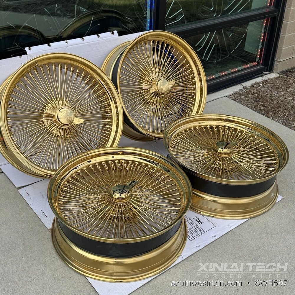 Gold South West Ridin wire wheel set