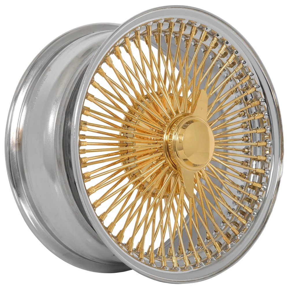 Lowrider wire wheel finish reference; confirm exact size, spoke configuration and dish with SWR