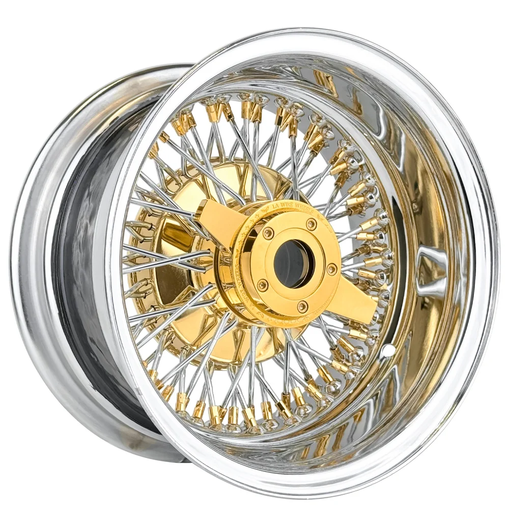 Lowrider wire wheel finish reference; confirm exact size, spoke configuration and dish with SWR