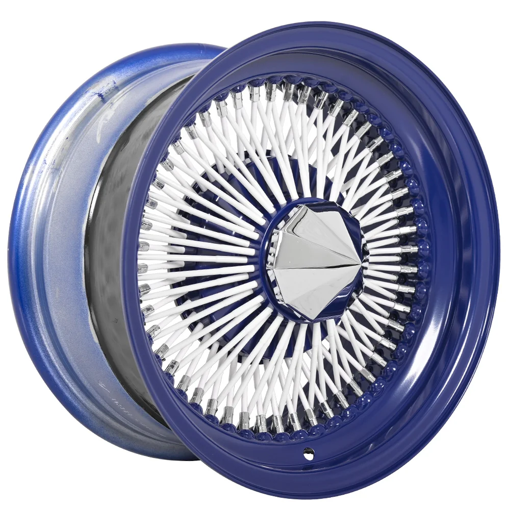 Lowrider wire wheel finish reference; confirm exact size, spoke configuration and dish with SWR
