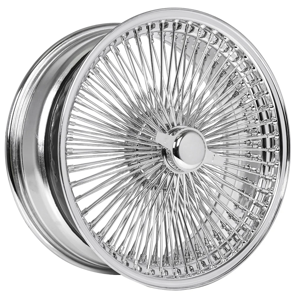 Lowrider wire wheel finish reference; confirm exact size, spoke configuration and dish with SWR