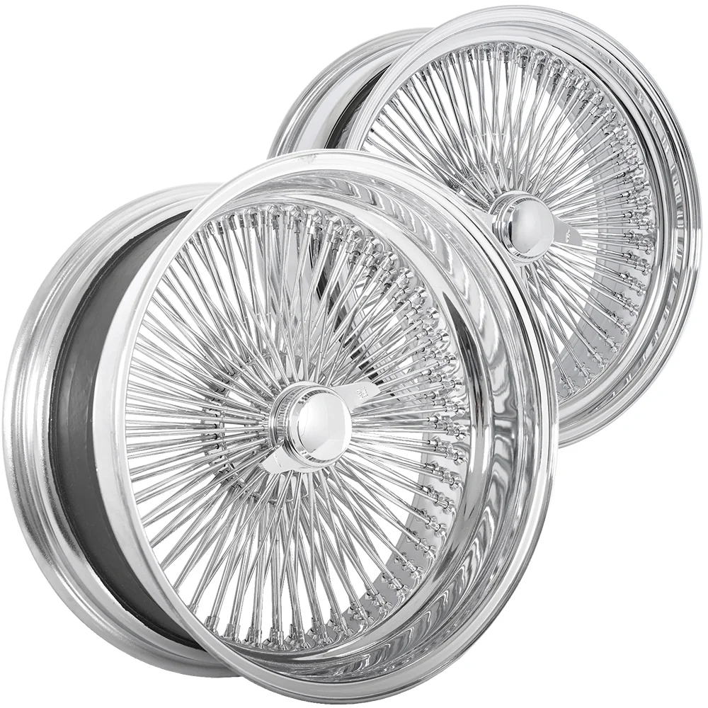 Lowrider wire wheel finish reference; confirm exact size, spoke configuration and dish with SWR