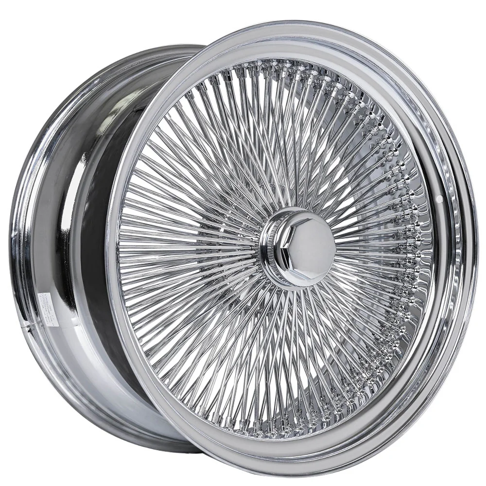 Lowrider wire wheel finish reference; confirm exact size, spoke configuration and dish with SWR