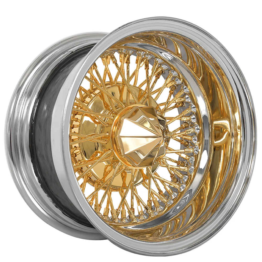 Lowrider wire wheel finish reference; confirm exact size, spoke configuration and dish with SWR