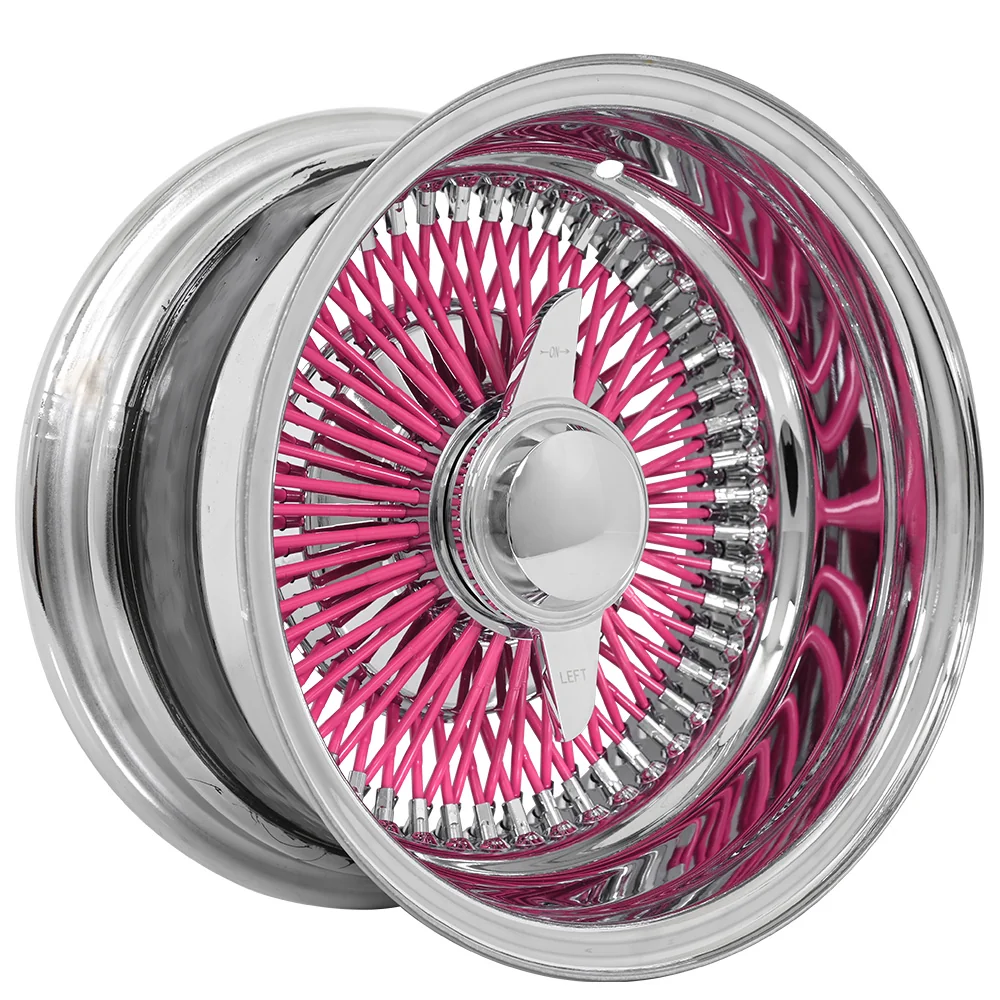 Lowrider wire wheel finish reference; confirm exact size, spoke configuration and dish with SWR