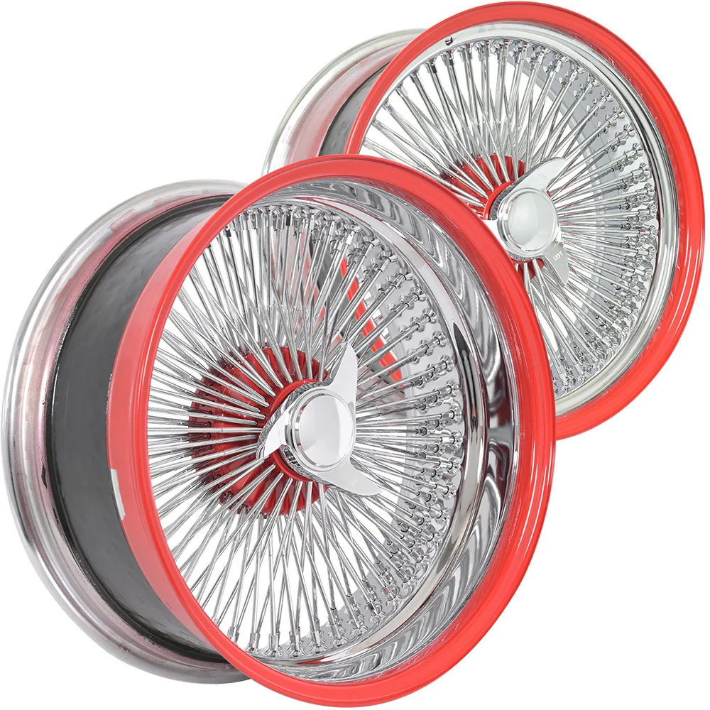 Lowrider wire wheel finish reference; confirm exact size, spoke configuration and dish with SWR