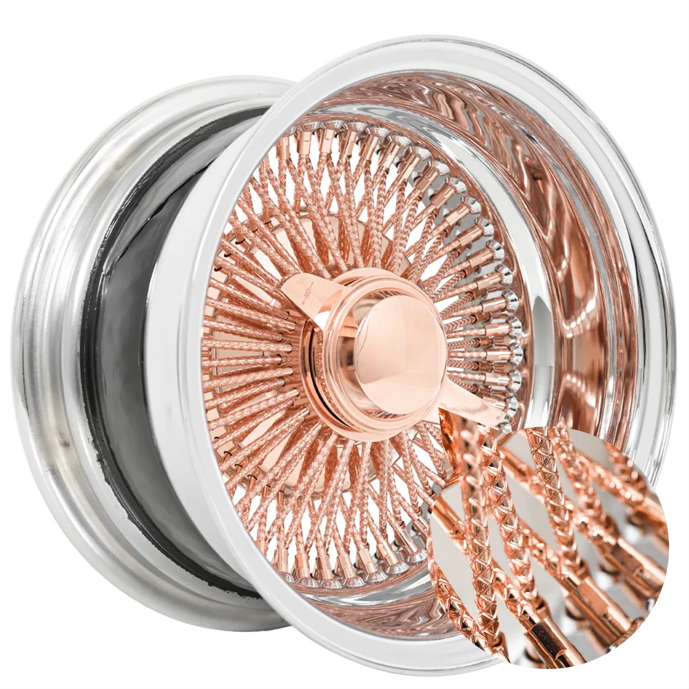 Lowrider wire wheel finish reference; confirm exact size, spoke configuration and dish with SWR
