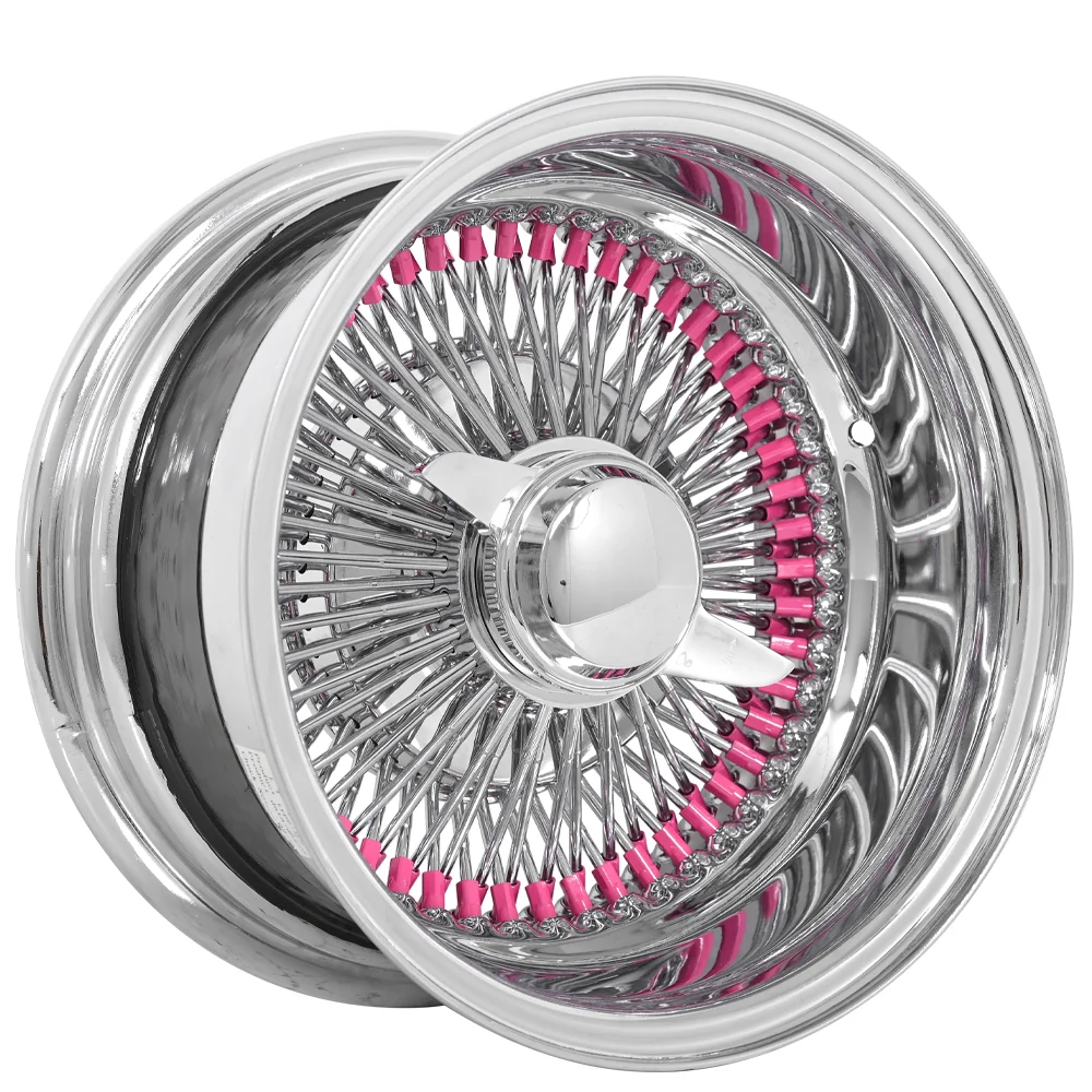 Lowrider wire wheel finish reference; confirm exact size, spoke configuration and dish with SWR