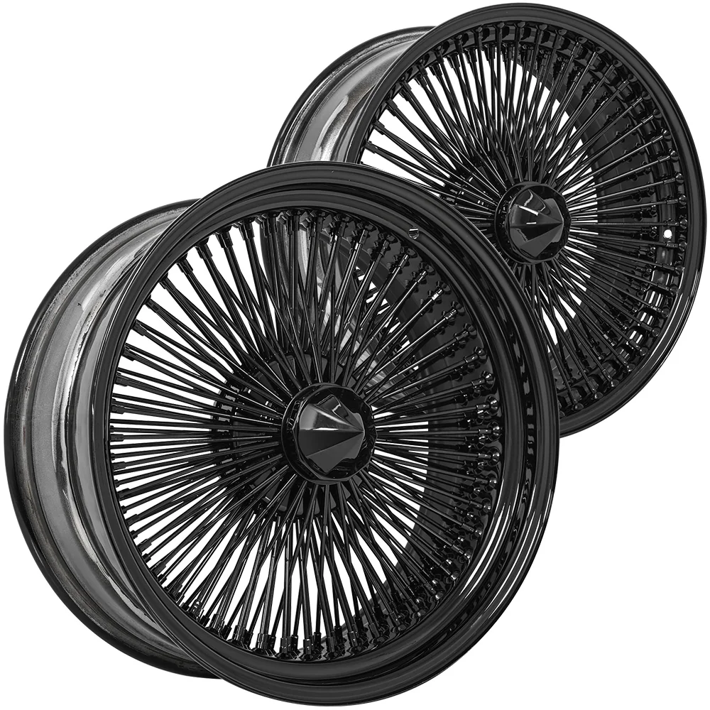 Lowrider wire wheel finish reference; confirm exact size, spoke configuration and dish with SWR