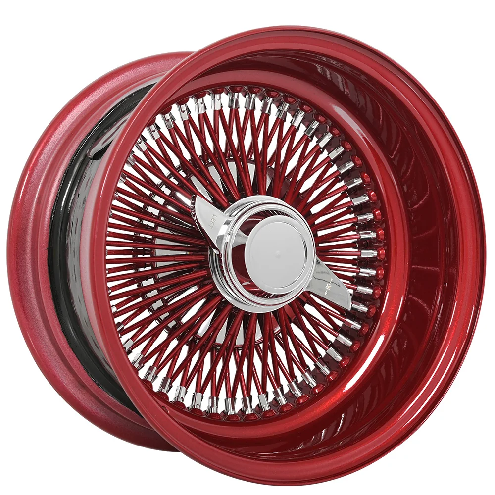 Lowrider wire wheel finish reference; confirm exact size, spoke configuration and dish with SWR