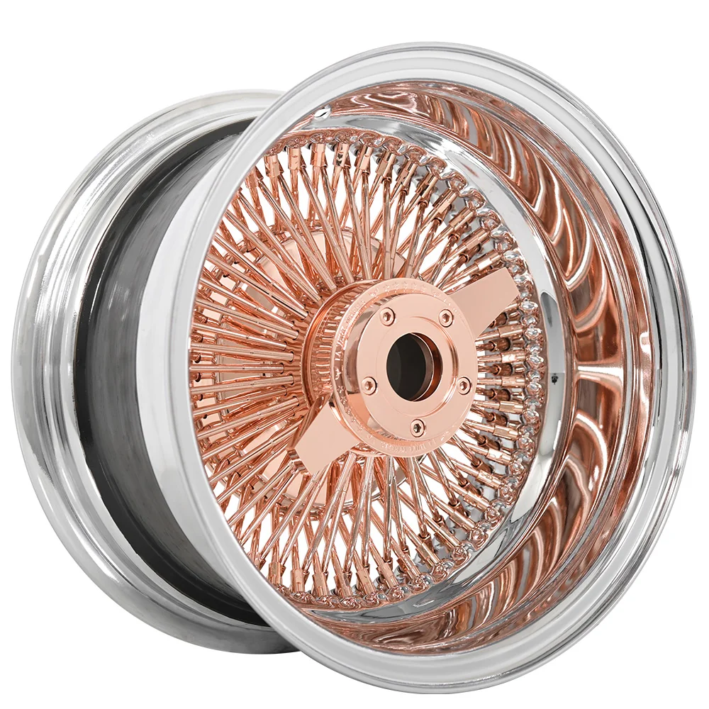 Lowrider wire wheel finish reference; confirm exact size, spoke configuration and dish with SWR