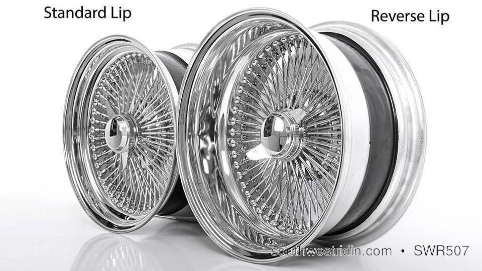 Standard-lip and reverse-lip wire wheel comparison