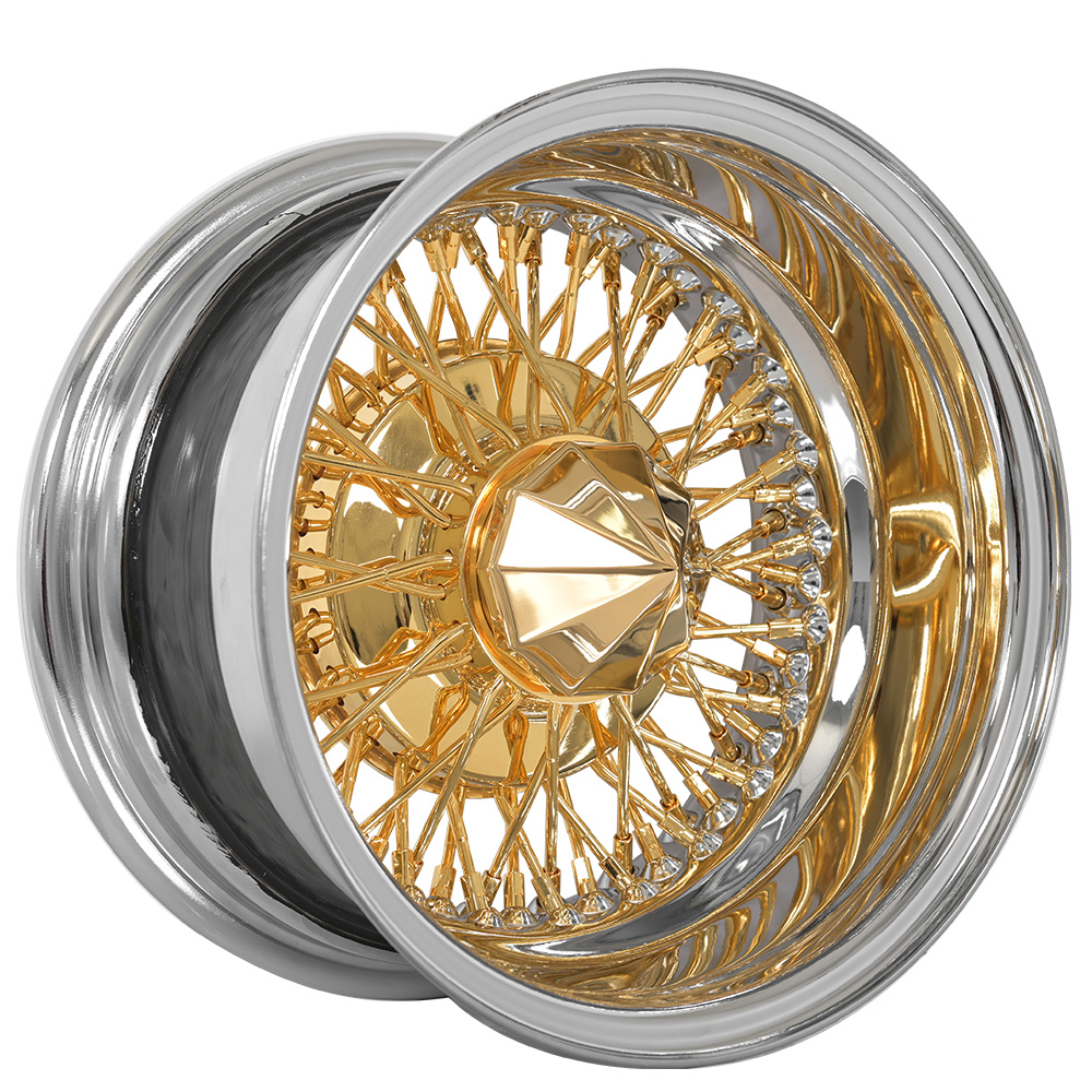 SWR Chrome with American Gold Plating Center cross lace wire-wheel finish reference