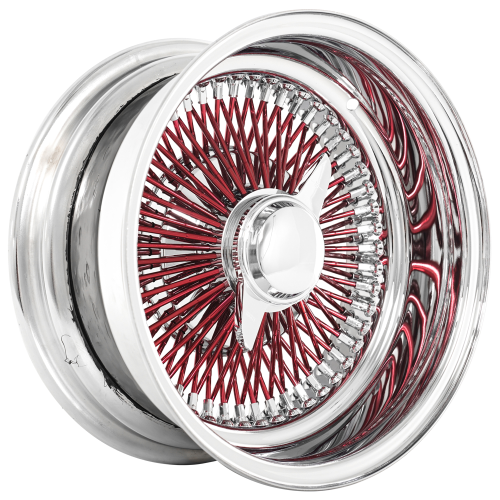 SWR Chrome with Red Spoke straight lace wire-wheel finish reference