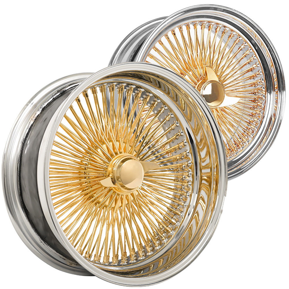 SWR American Gold Plating Center with Chrome Lip straight lace wire-wheel finish reference