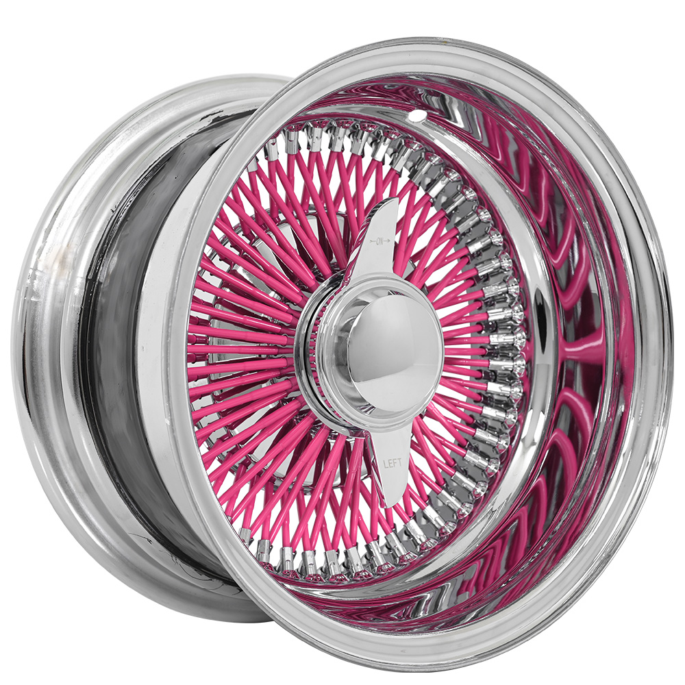 SWR Chrome with Hot Pink Spoke straight lace wire-wheel finish reference
