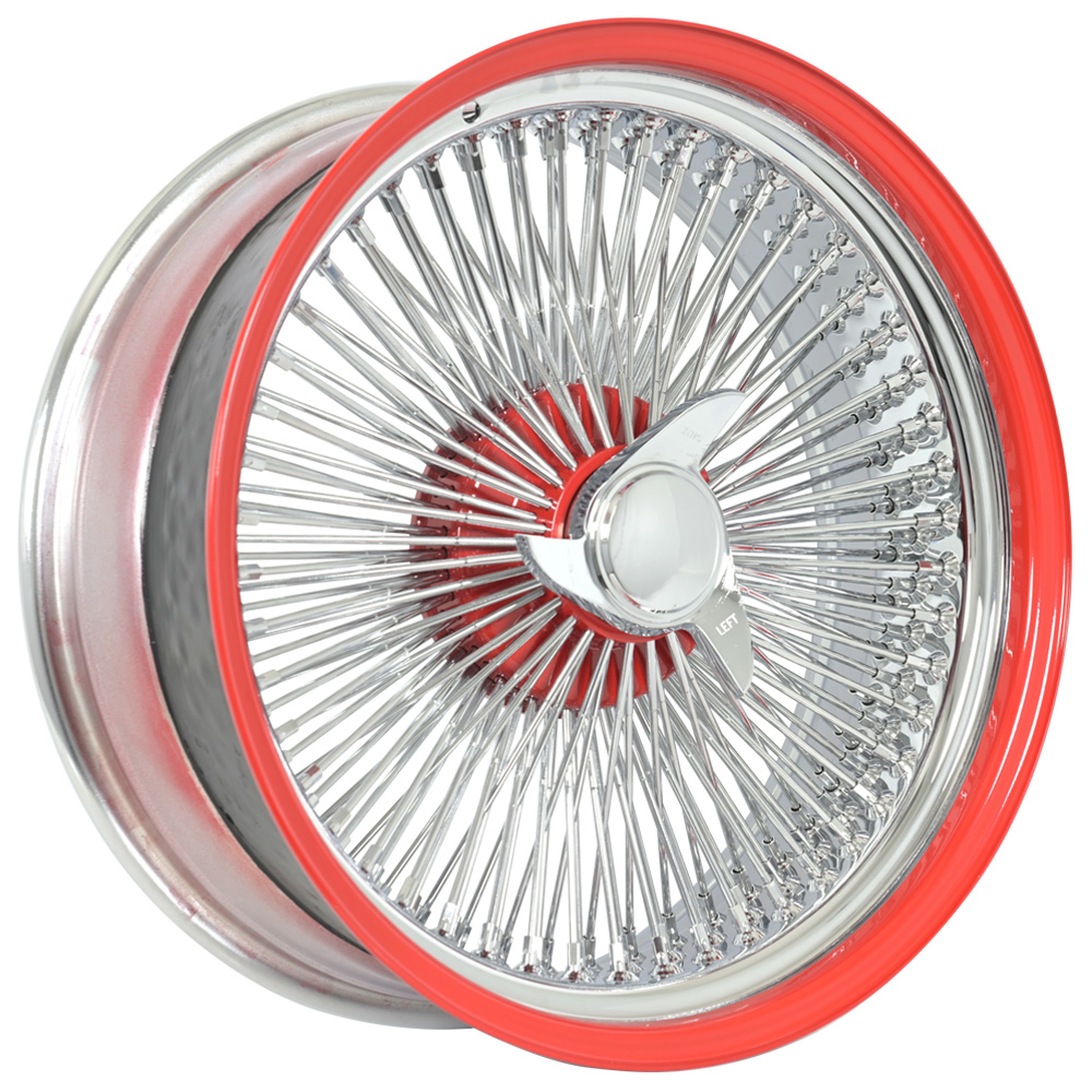 SWR Chrome with Red Accents straight lace wire-wheel finish reference