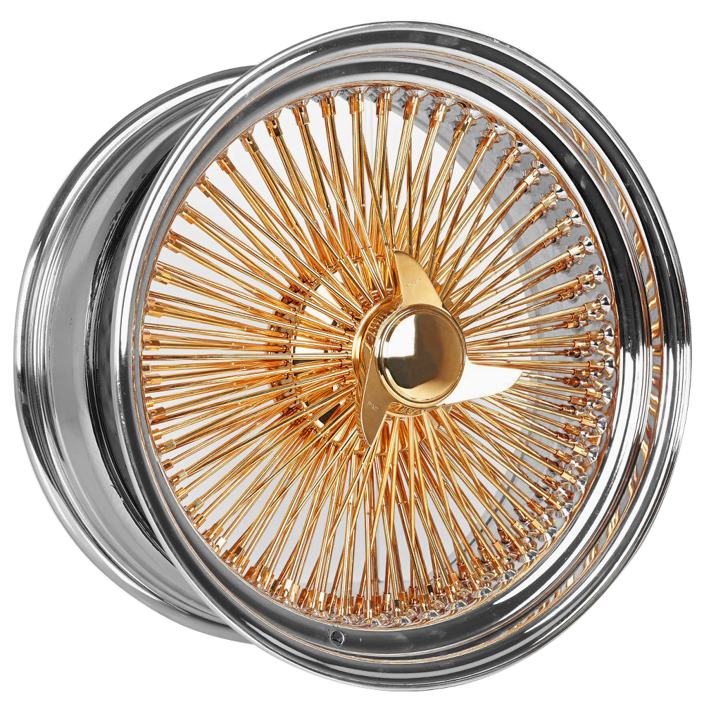 SWR American Gold Plating Spokes with Chrome Nipples and Lip straight lace wire-wheel finish reference