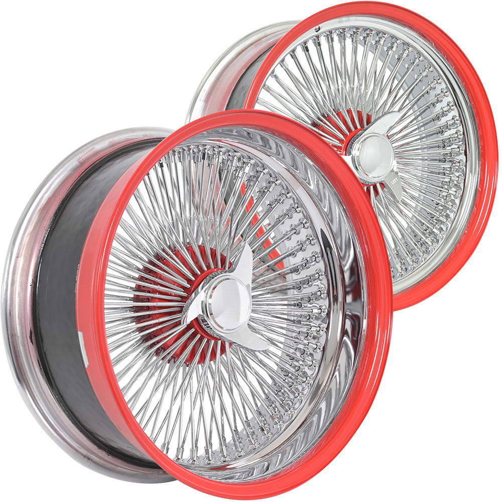 SWR Chrome with Red Accents straight lace wire-wheel finish reference