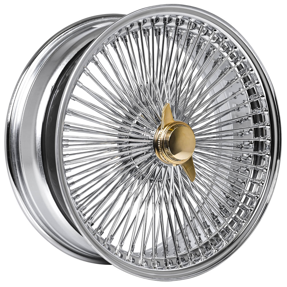 SWR Chrome Center with Gold Knock-Off straight lace wire-wheel finish reference